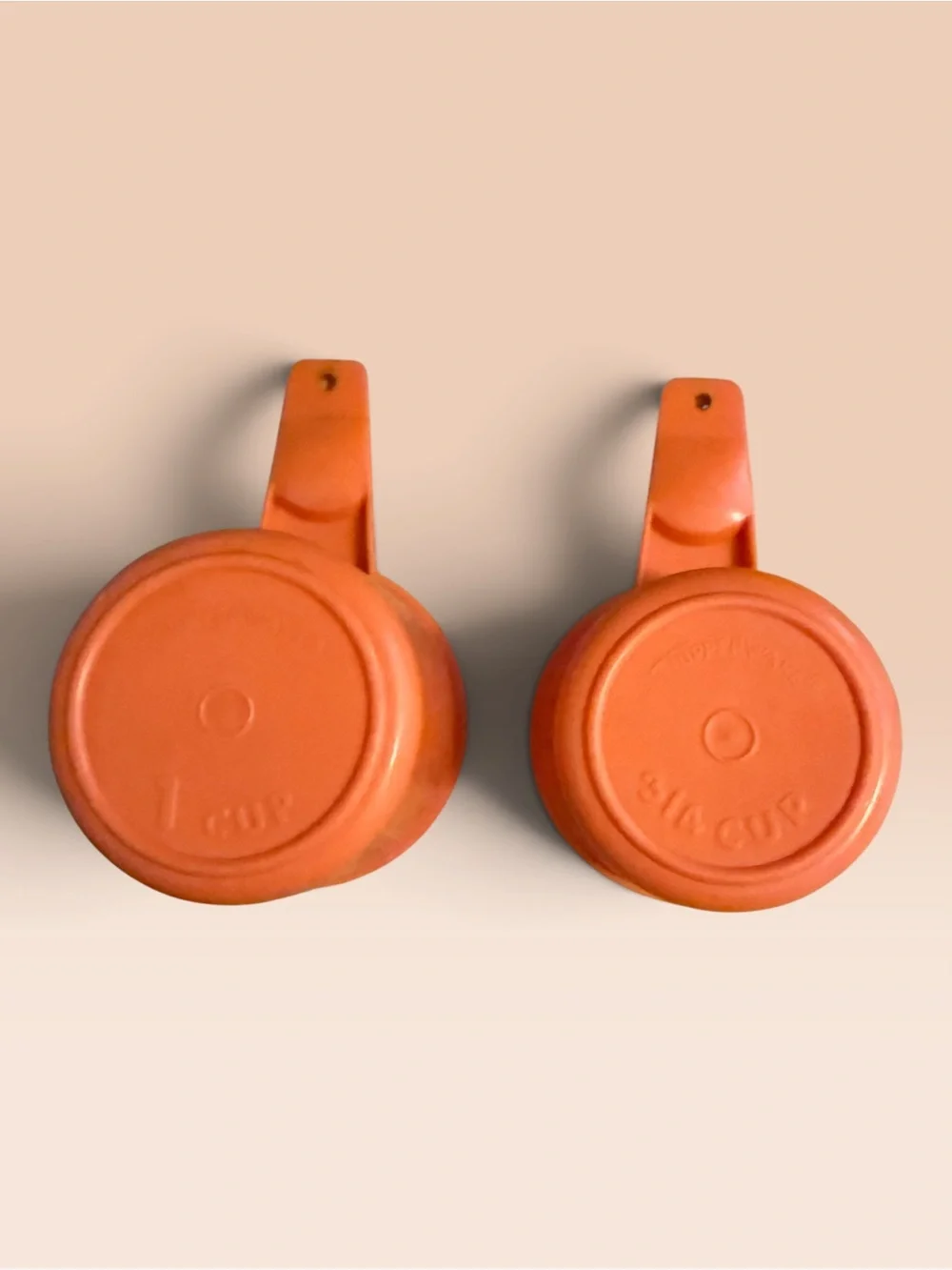 Vintage Tupperware Harvest Orange Measuring Cups - 1970’s